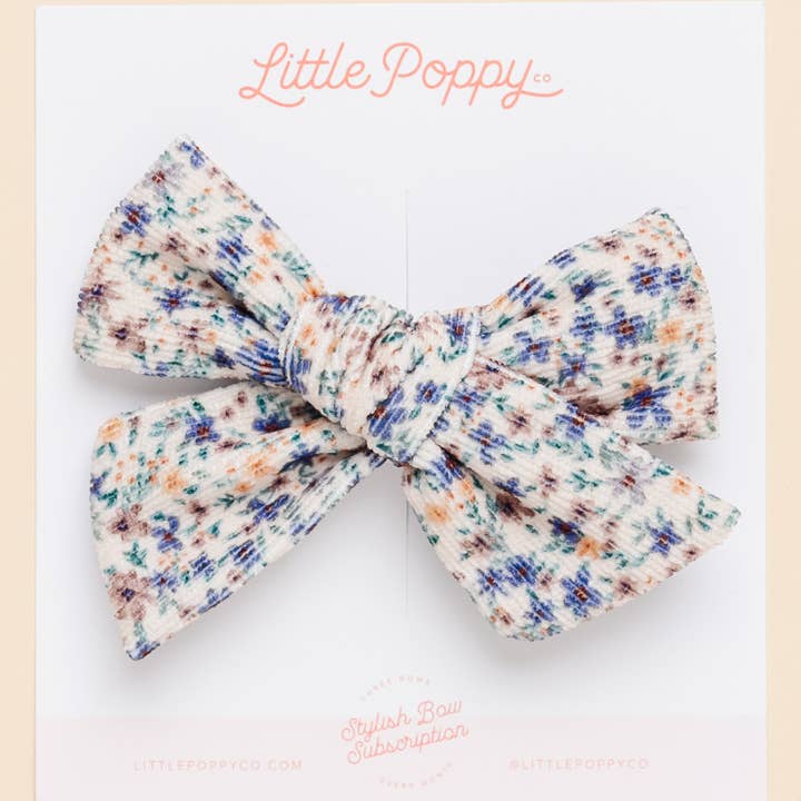 Royal Odelia Floral Bow Clip for wholesale by Little Poppy Co