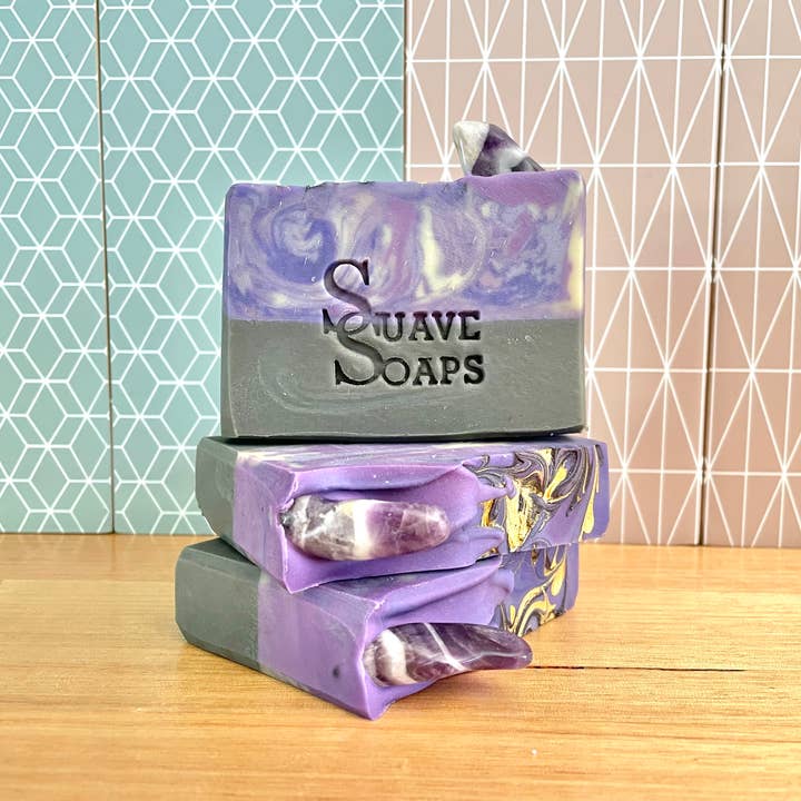 Handmade Amethyst Goat Milk Soap for wholesale by Suave Soaps
