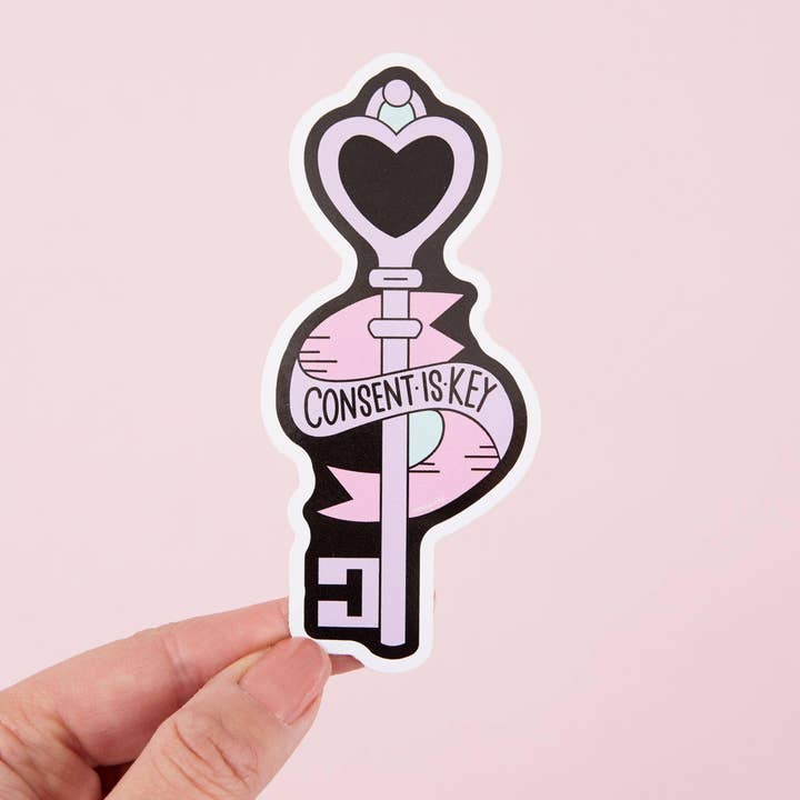 Consent Is Key Vinyl Sticker for wholesale by Punky Pins