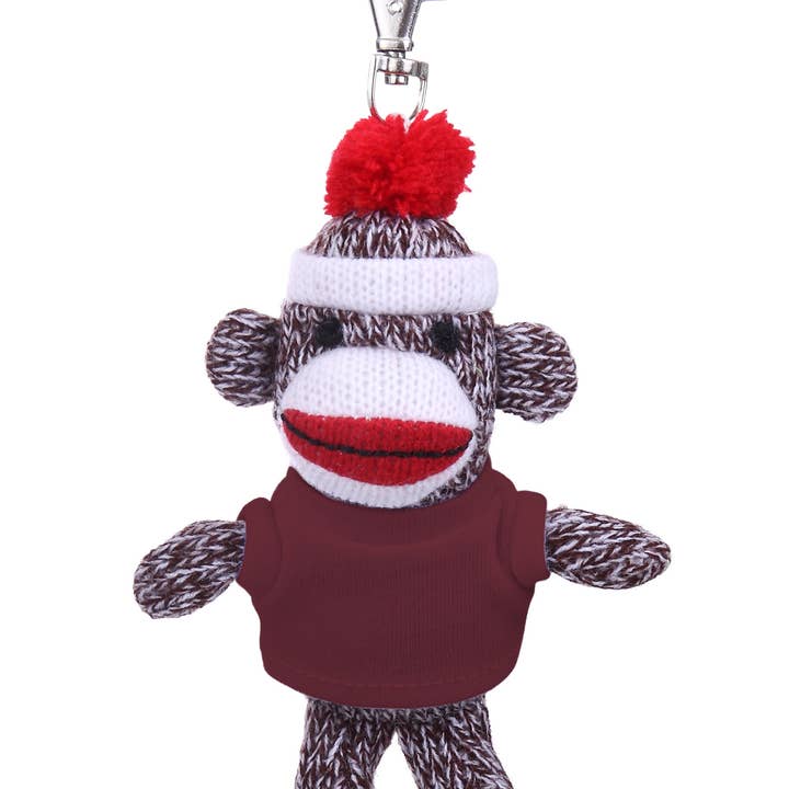 Plushland - Wholesale Keychain – Unisex - 4" Keychain - Sock Monkey with customized shirt17