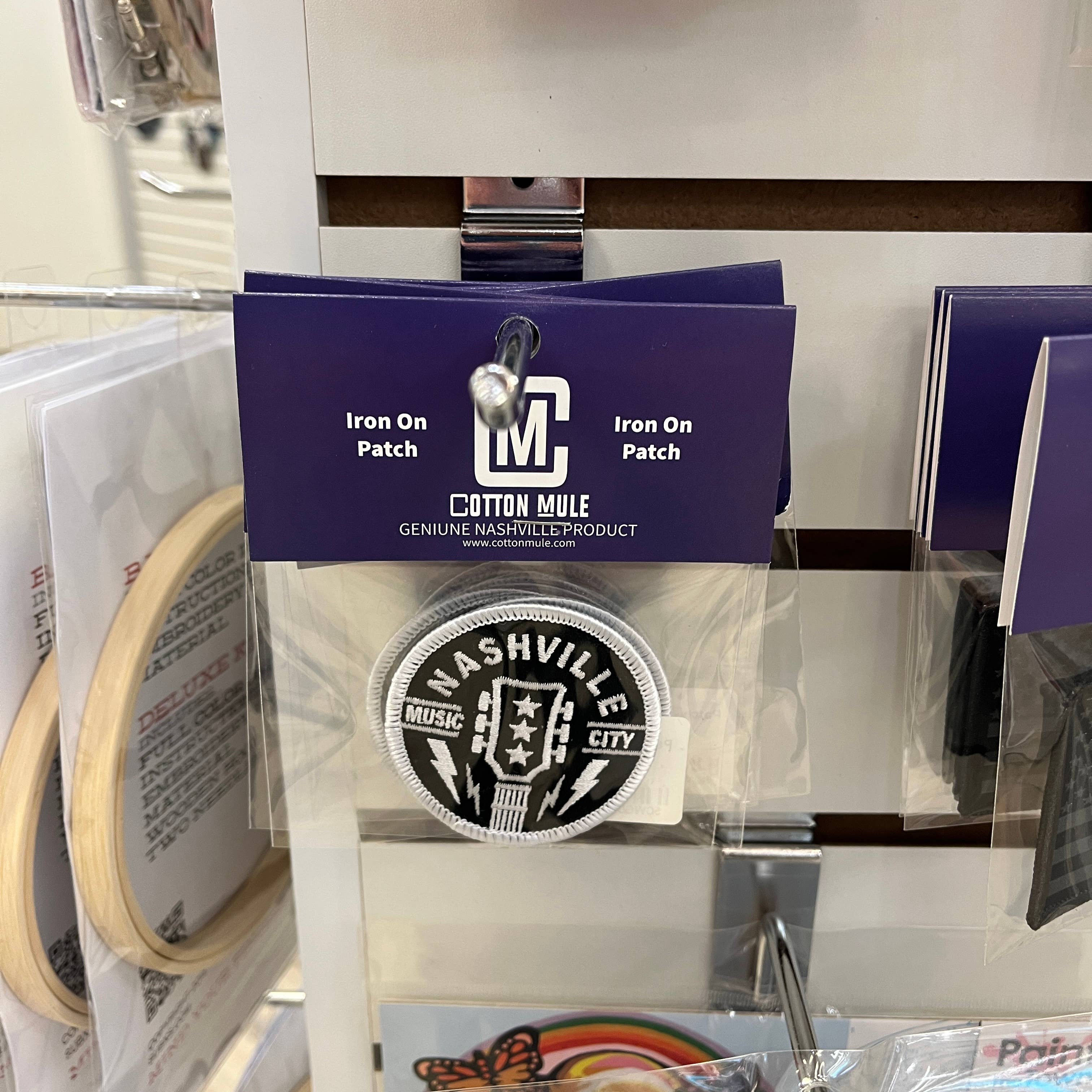 Cotton Mule - Vente Écusson - Patch brodé pour guitare Nashville Music City1