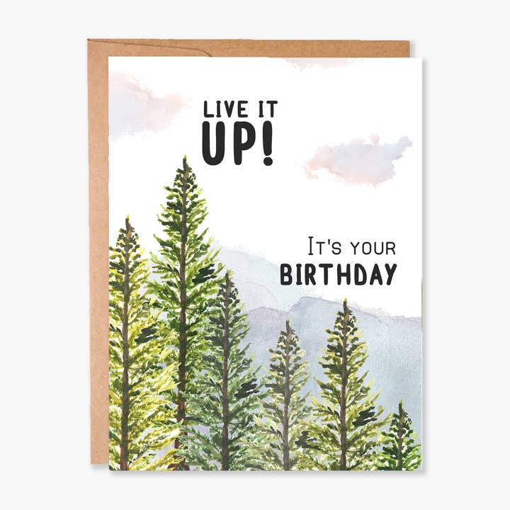 Tarjeta de cumpleaños de Adventure Nature, tarjeta de cumpleaños de Forest para venta al por mayor de ColorOnTheCrib Inc.