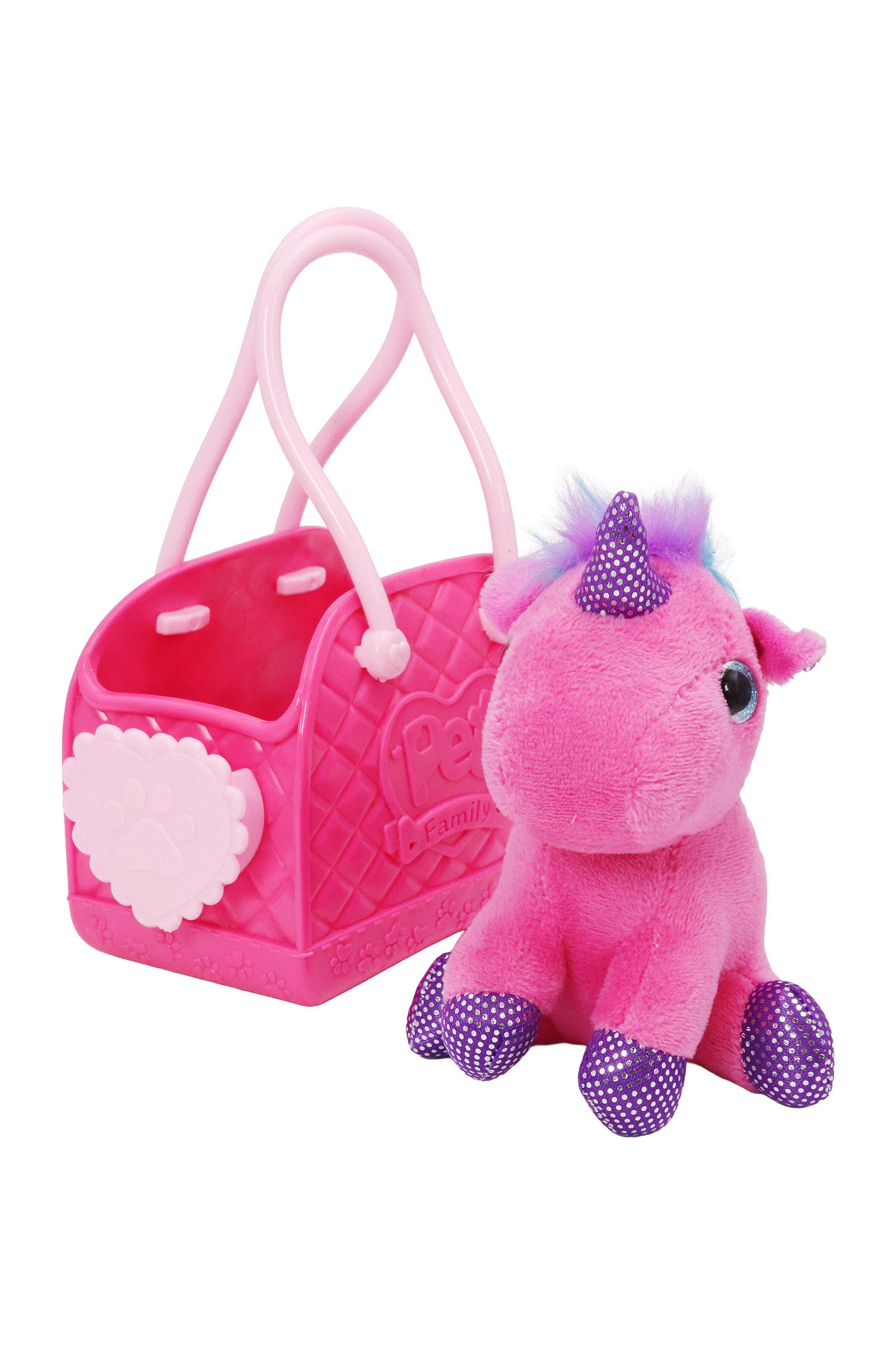 SURTIDO Bolsa de transporte con peluche de unicornio y poni - 12 unidades de venta al por mayor en Faire7