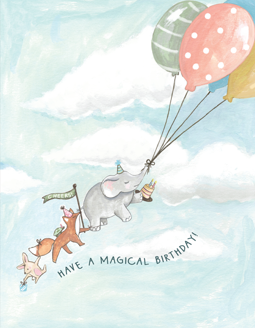 Jessica Frasz Studio – Engroshandel Fødselsdagskort – Hav en magisk fødselsdag / Børnekort1