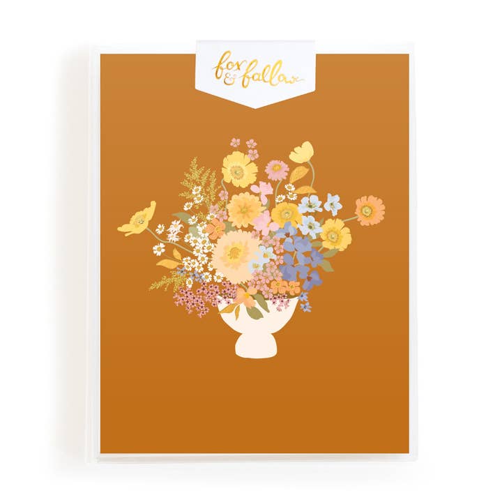 Spring Bouquet Rust Greeting Card Boxed Set for wholesale by Fox & Fallow