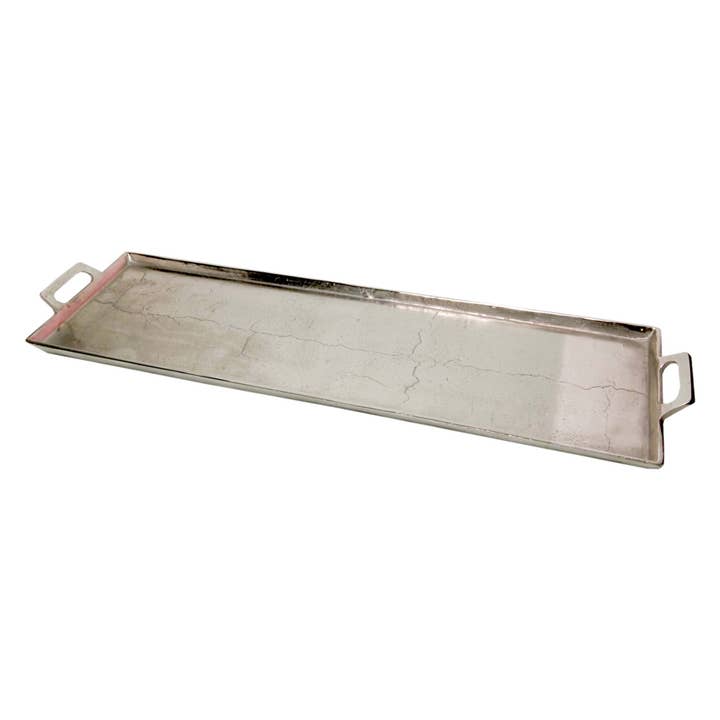 Alum. Tray w/Handles 10x34" - Raw Alum. - RAW NICKEL for wholesale by BIDKhome