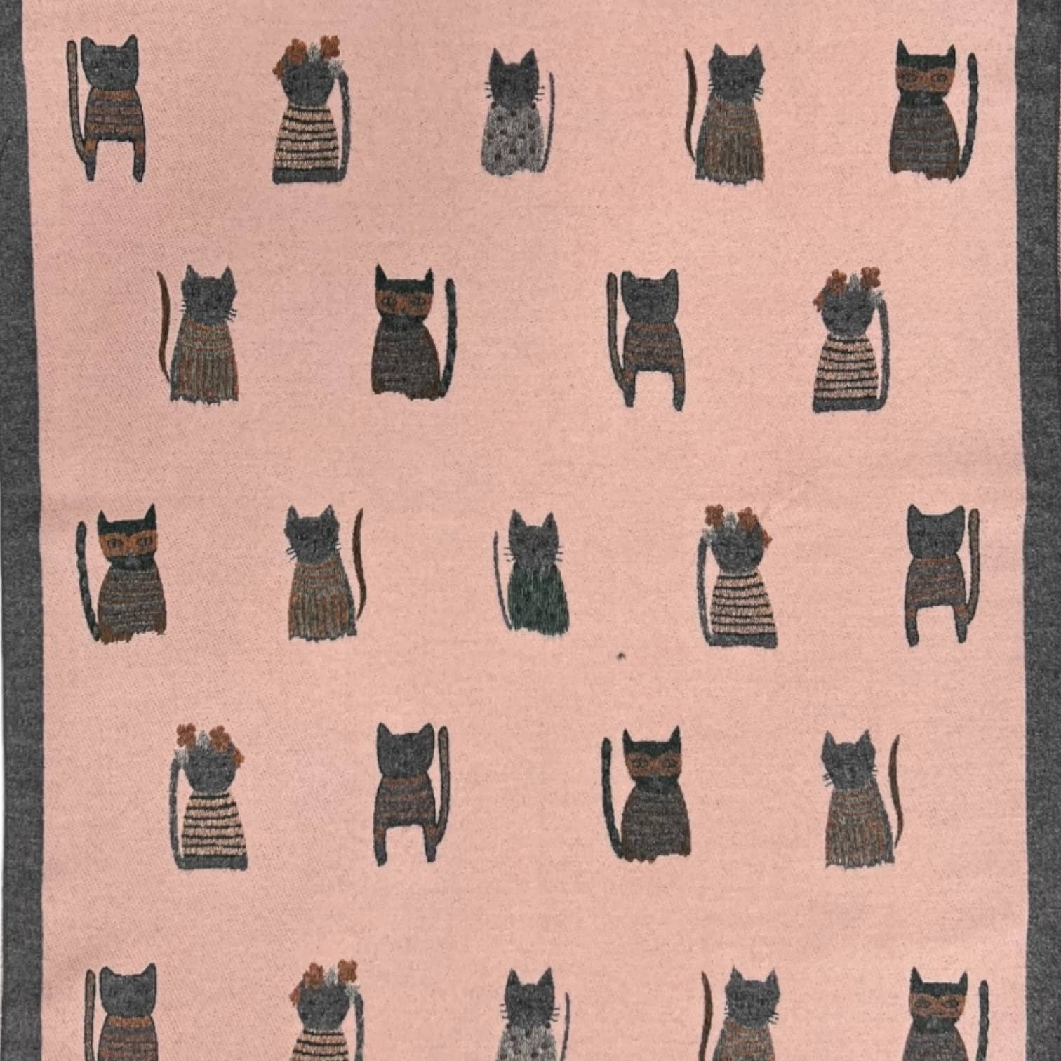 London Scarves - Vente Écharpe – femme - Écharpe réversible en laine mélangée à motifs de chats colorés17