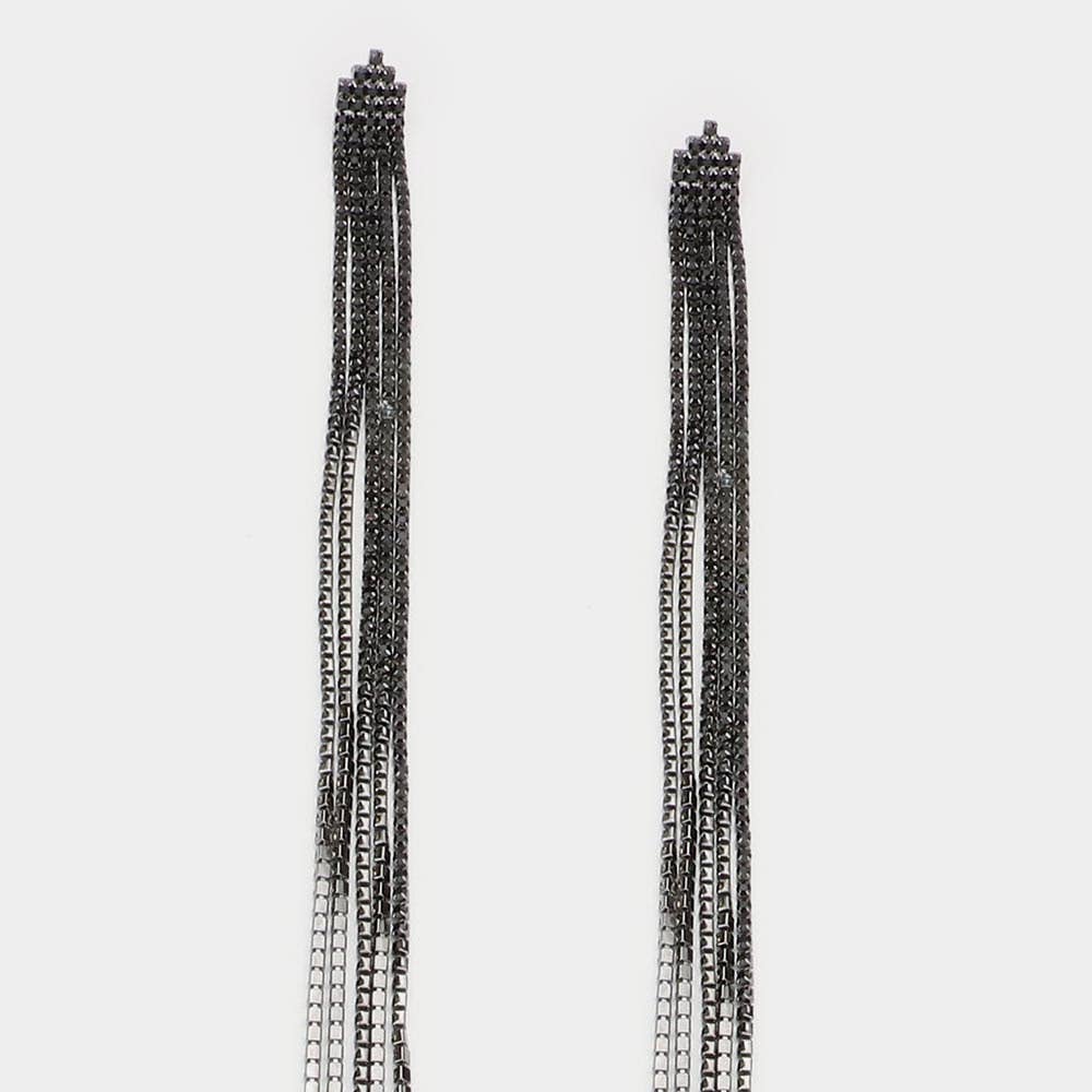 Sensibling Corp. - Wholesale Tassel Earrings - Oversized Rhinestone Fringe Evening Earrings8