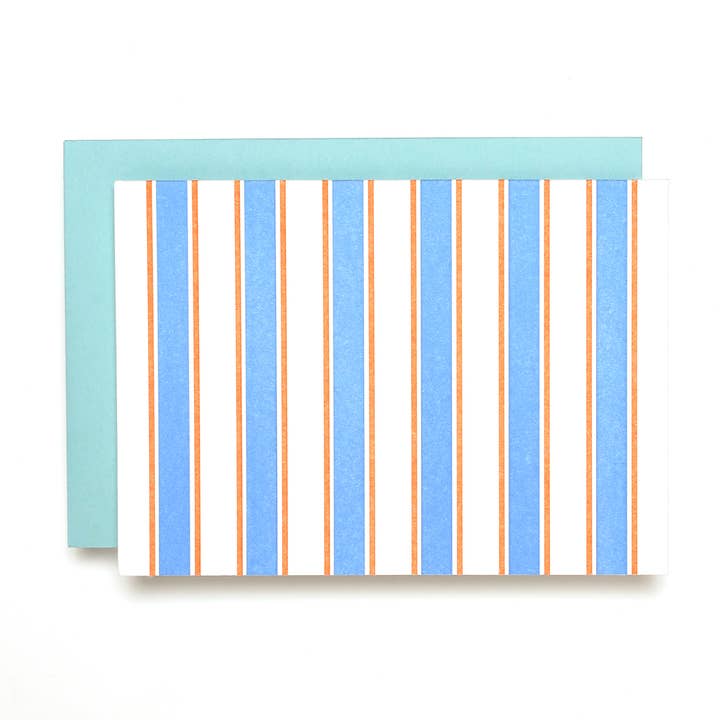 French Stripe Pattern Letterpress Card Box Set for wholesale by Shorthand Press