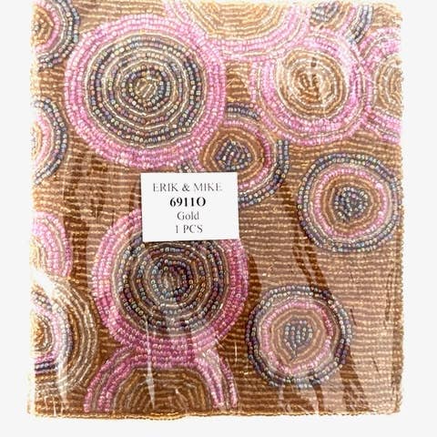 Erik & Mike - Vendita all'ingrosso Borsa a tracolla - Donna - Tracolla decorata con perline su entrambi i lati, dorata, cucita a mano2