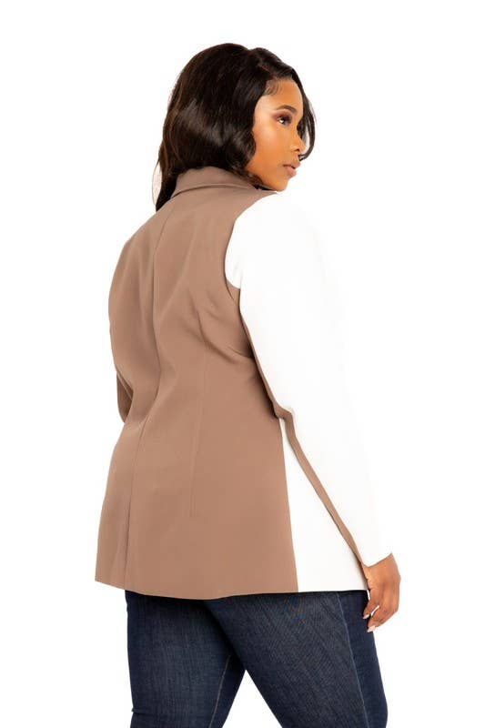 J2 FASHION - Wholesale Blazer - Women's - CONTRAST FITTED BLAZER1