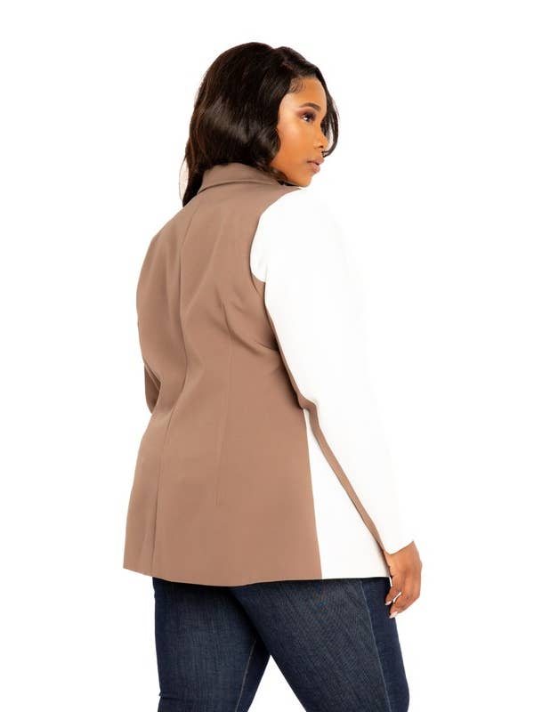 J2 FASHION - Wholesale Blazer - Women's - CONTRAST FITTED BLAZER1