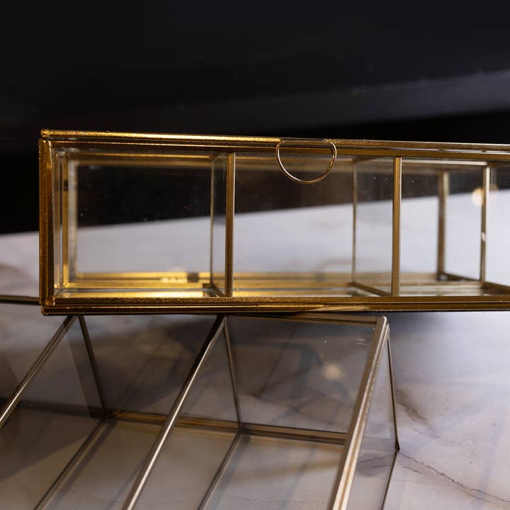 Glass Box made with Iron & Gold for wholesale on Faire4
