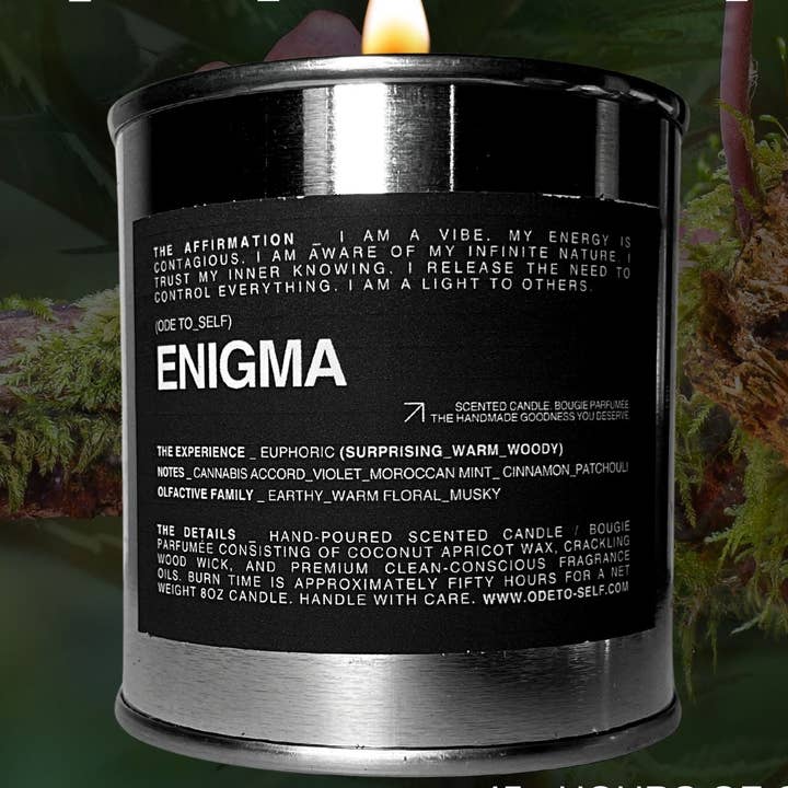 BOUGIE « ENIGMA » pour la vente par ODE TO SELF