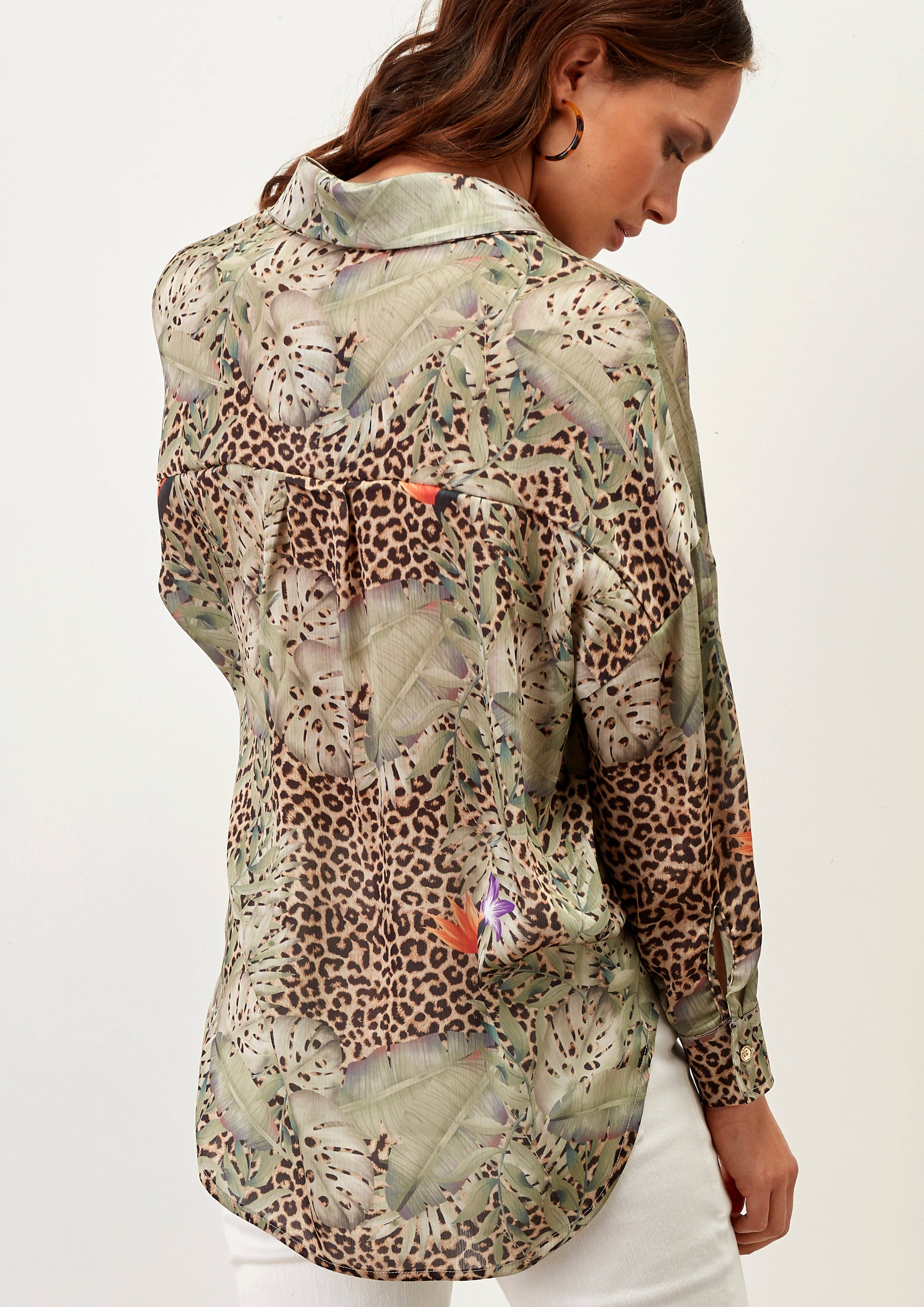 GUIMANOS - Wholesale Button Down Shirt - Women's - Animal Sublimated Blouse1