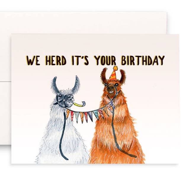 Festa de aniversário de lhamas - cartão de aniversário engraçado por atacado de Liyana Studio
