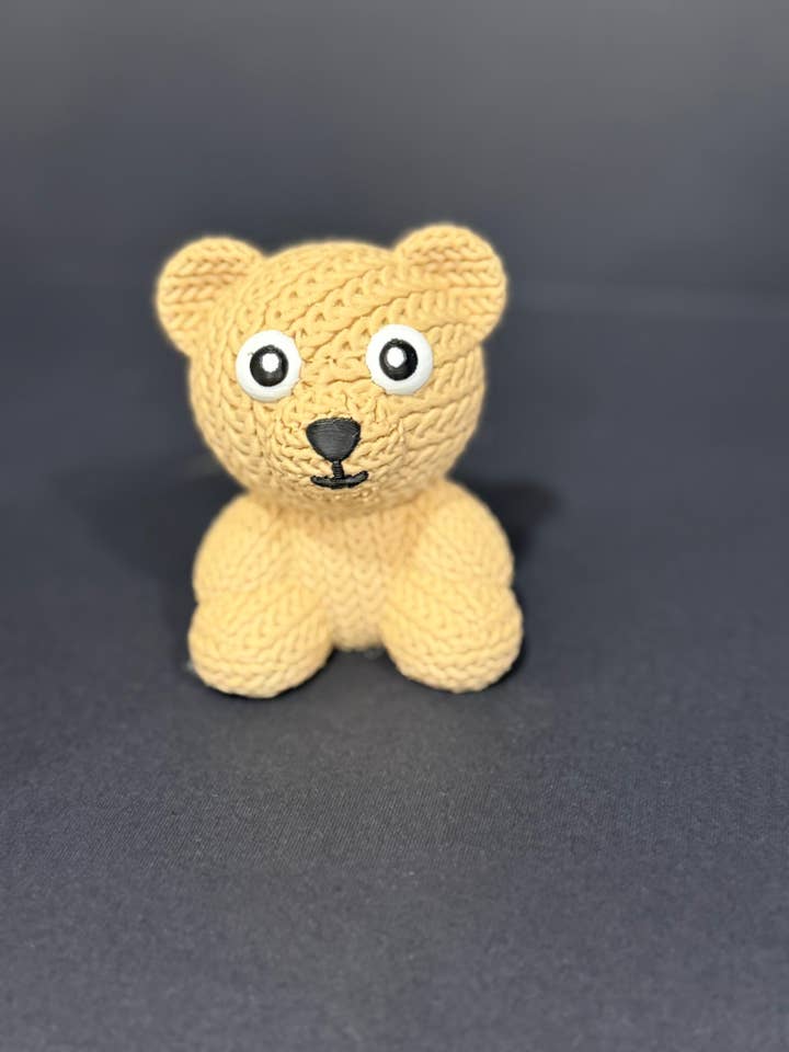 3D Printed Knitted Teddy Bear Figurine for wholesale by Upstate Design Decor