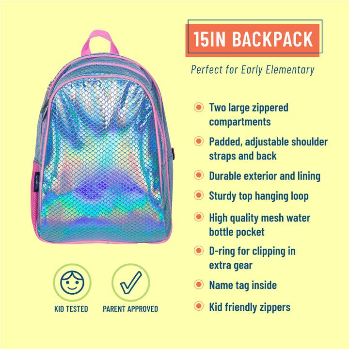 Wildkin - Wholesale Backpack - Kids - Mermaid Scales Backpack - 15 Inch5
