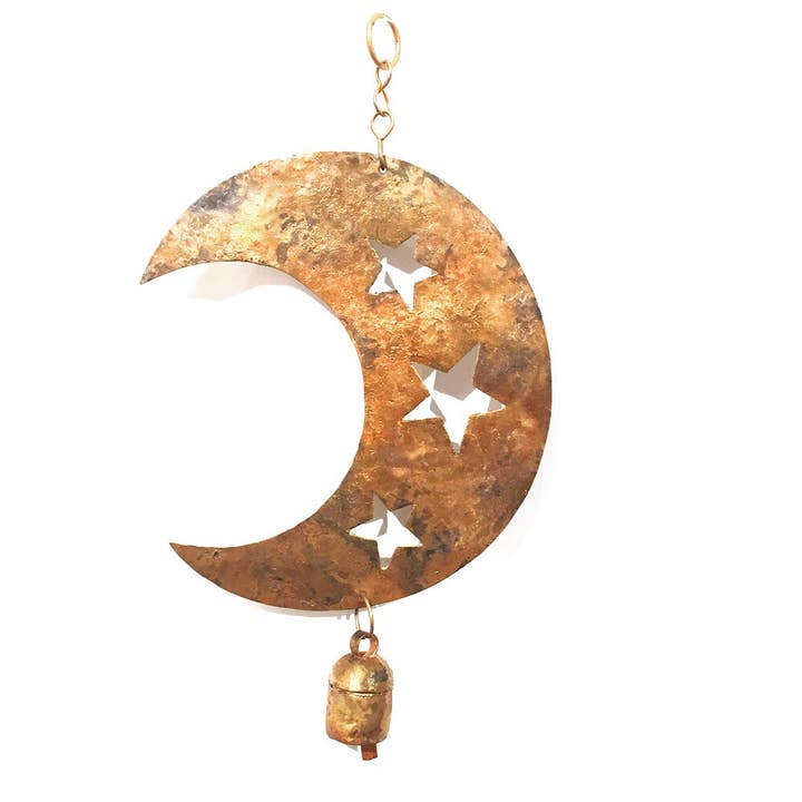 Mira Fair Trade - Wholesale Wind Chime - Star Cut Moon Chime