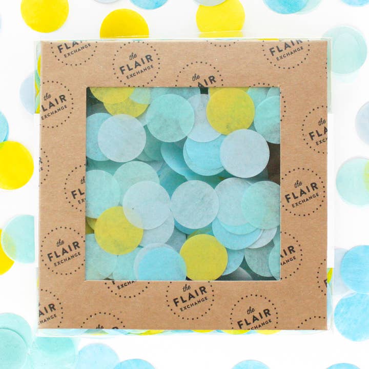 Confetti écologique au bord de la piscine pour la vente par The Flair Exchange