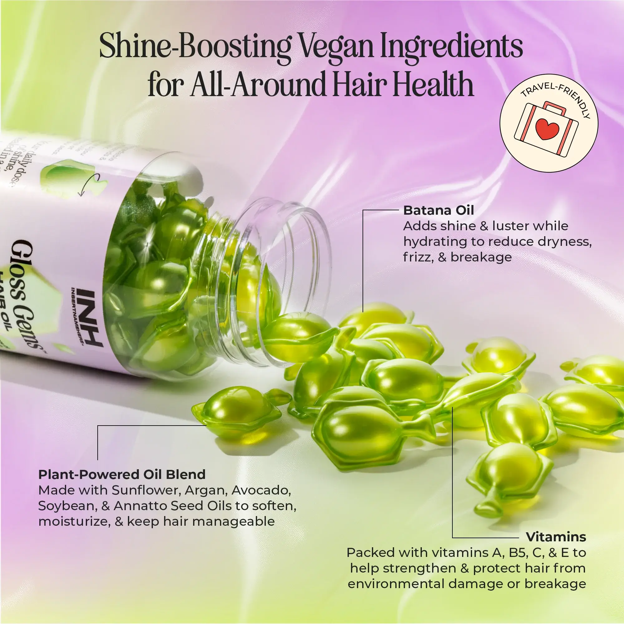 INH Hair - Wholesale Hair Oil - Gloss Gems | hair oil treatment capsules8