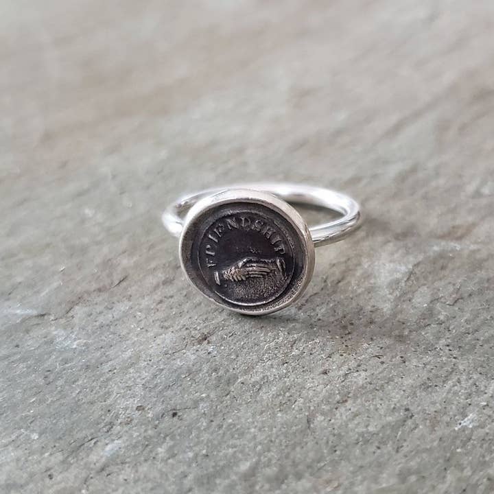 Friendship Wax Seal Ring - Skinny Whimsy Ring for wholesale by Plum and Posey