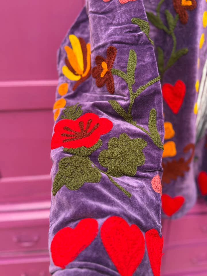 ToutVintage - Wholesale Jacket - Women's - Velvet Jacket LOVE purple3