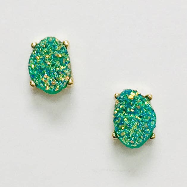 StarryNYC - Wholesale Stud/Post Earrings - Druzy Sparkly Stone Crystals Stud Earrings46