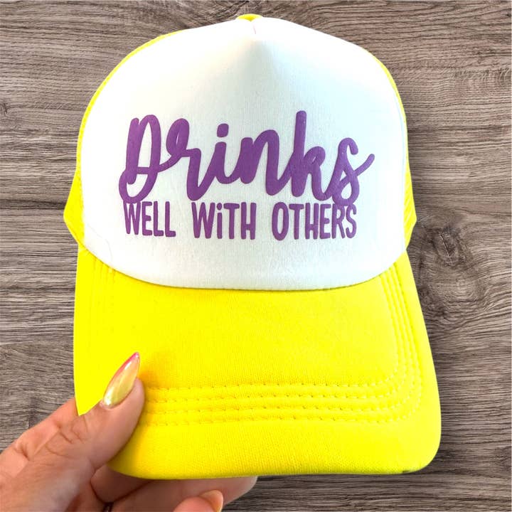Trucker Hat - Drinks Well With Others for wholesale by Nauti Noggins