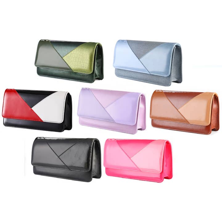Pochette Sandy à blocs multicolores pour la vente par LADY COUTURE