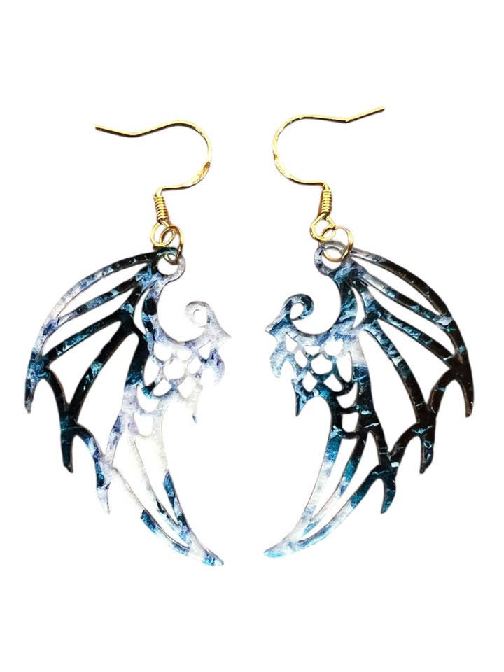 Ocean Dragon Wing Earrings for wholesale by Comer Teng Studio