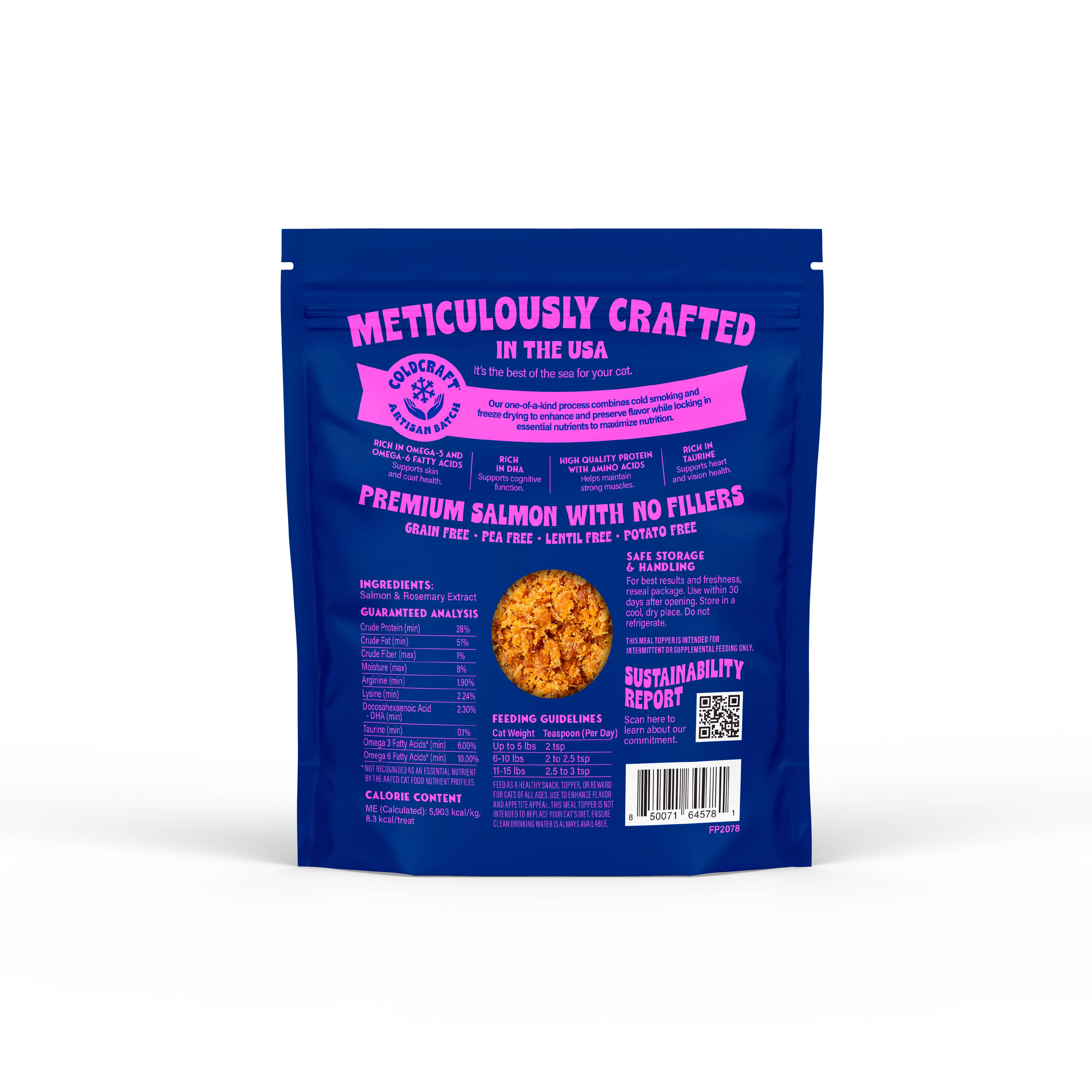 Finfare Pet Foods - Wholesale Pet Treats - Cat - Freeze-Dried Salmon Sprinkles (Topper) for Cats, 1.3oz1