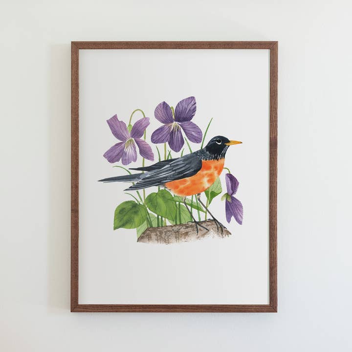 Wisconsin American Robin Print för wholesale av 50 States of Beauty