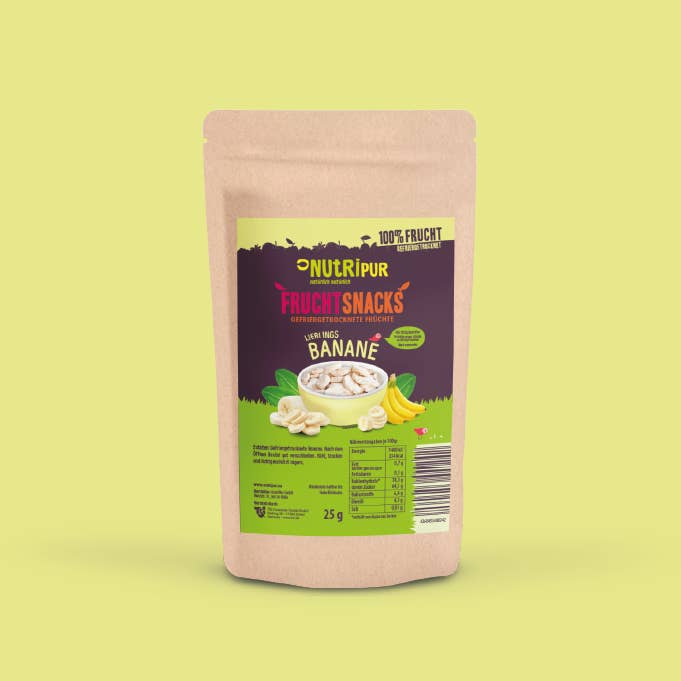 Gefriergetrocknete Bananen, 25g für den Großhandel von NutriPur