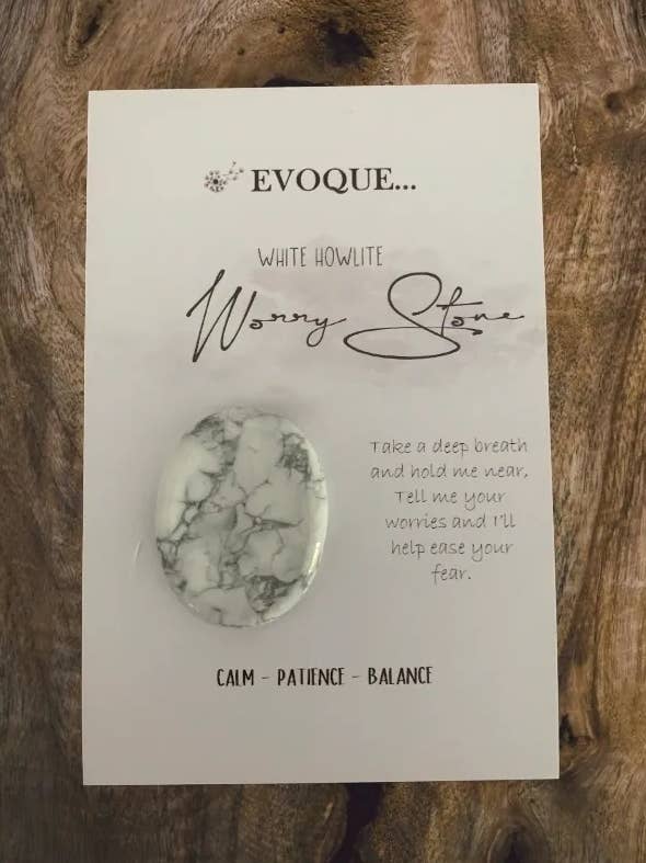 Worry stone - White Howlite for wholesale by Evoque Gifts & Homewares