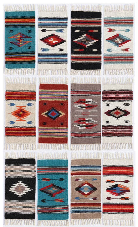El Paso Saddleblanket - Wholesale Placemat - Handwoven Wool Chimayo Style Mats-10" x 20"