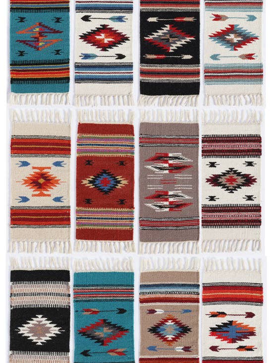Handgeweven matten in chimayo-stijl van wol, 10 „x 20" voor wholesale door El Paso Saddleblanket