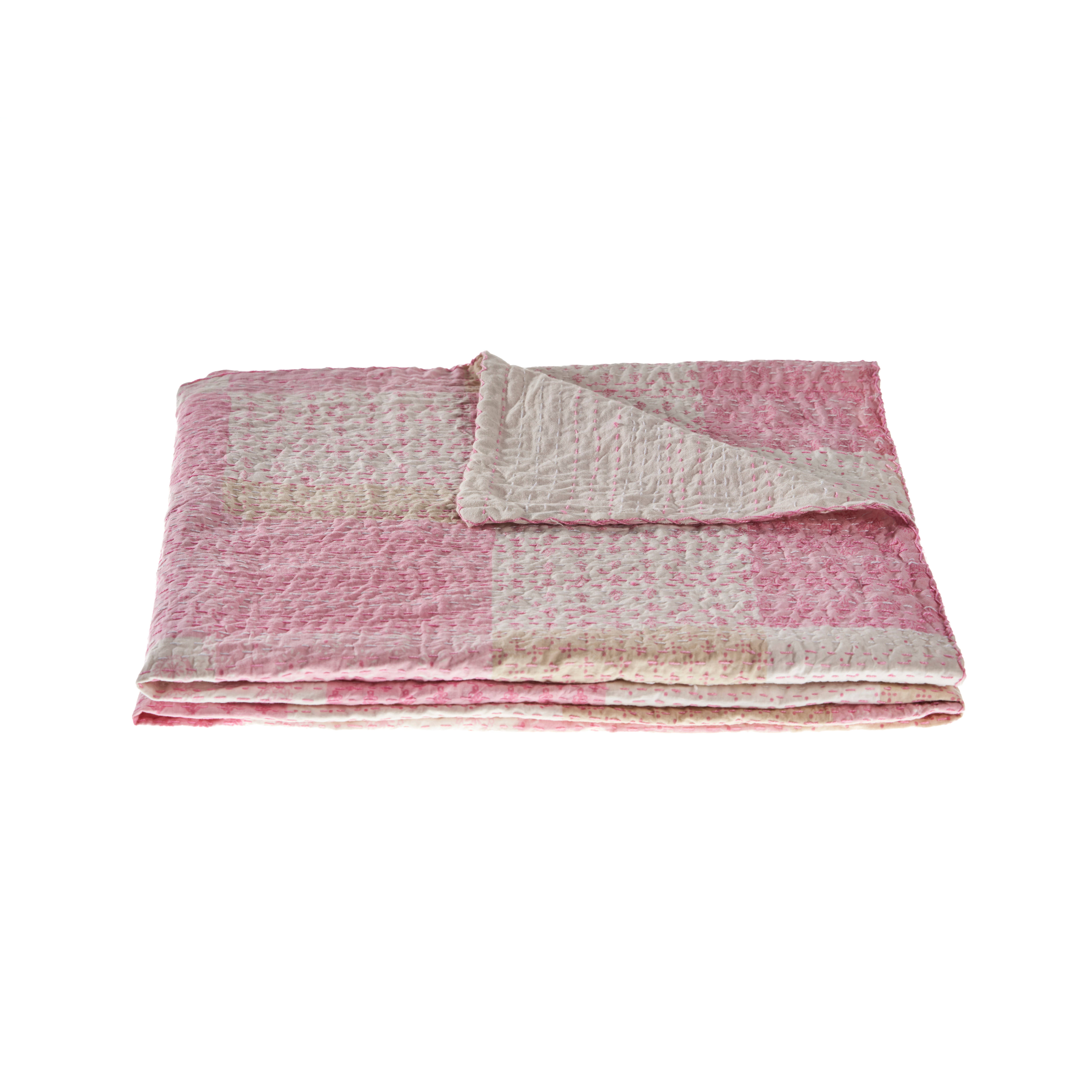 LR Home - Vente Plaids - Couverture matelassée légère Neutral Bliss Kantha2
