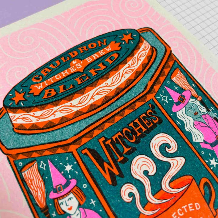 Jacqueline Colley - Wholesale Art Print - A5 Witches Brew Risograph Print4