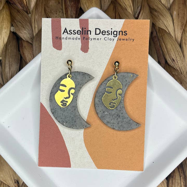 Granite Moon Dangles för wholesale av Asselin Designs