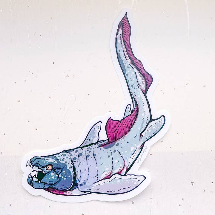 Adhesivo de vinilo transparente Dunkleosteus para venta al por mayor de Alum and Ink