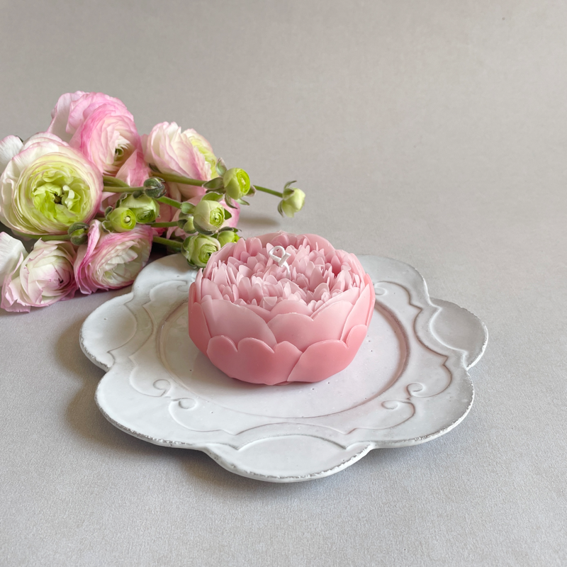 House of Shokunin - Wholesale Novelty Candle - Cake Topper, Home Decorative Candle, Party Candle, Handcrafted Scented Candle, Peony Flower Candle, Floral Gift Candle, Pink Flower Candle3