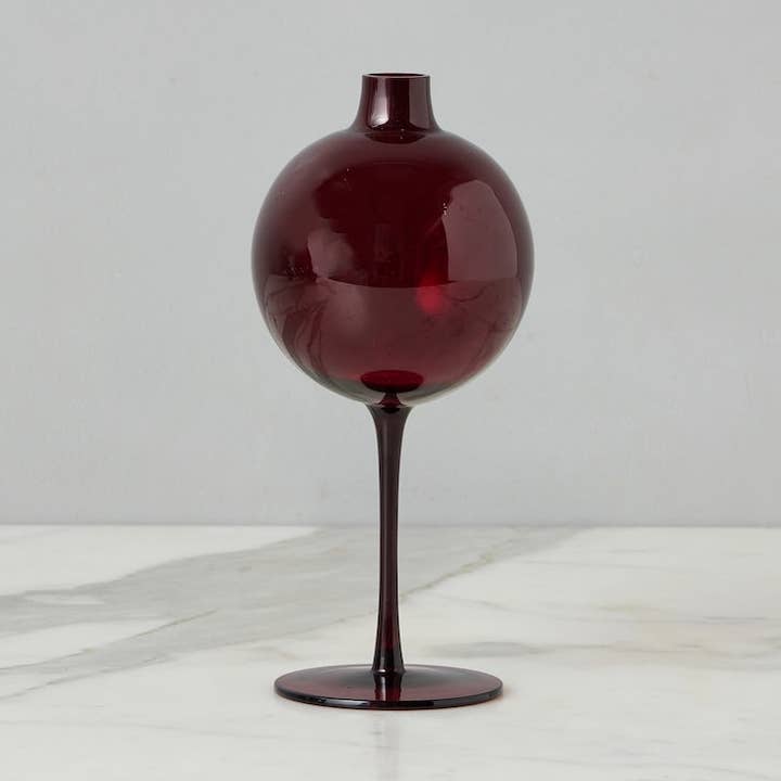 Jarrón con forma de copa de vino tinto Merlot, mediano para venta al por mayor de etúHOME