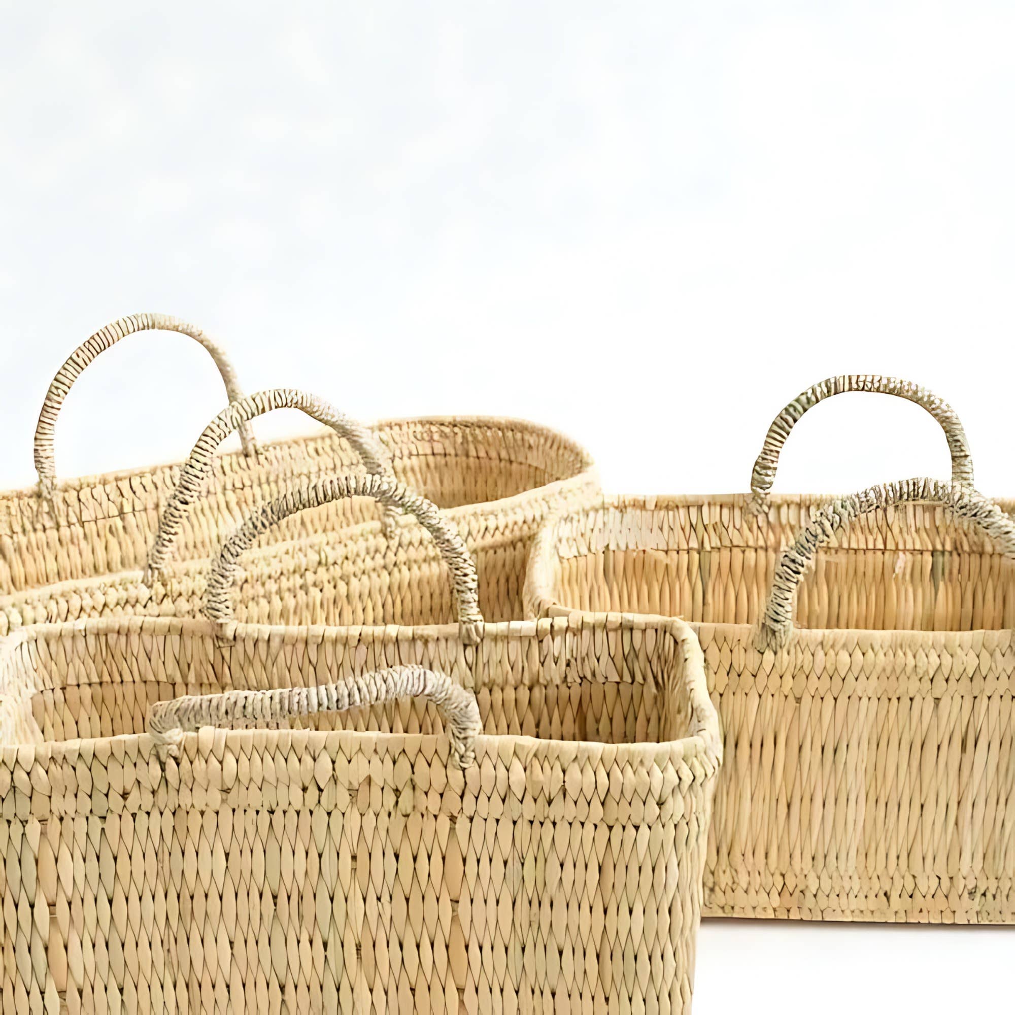 Melecraft - Vente Paniers - Panier de rangement en roseau tissé à la main Décor bohème pour chambre d'enfant2