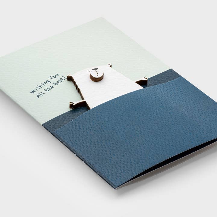 3D Wooden Wishing Card – Handmade Bear Greeting Card for wholesale by PESKOVOI