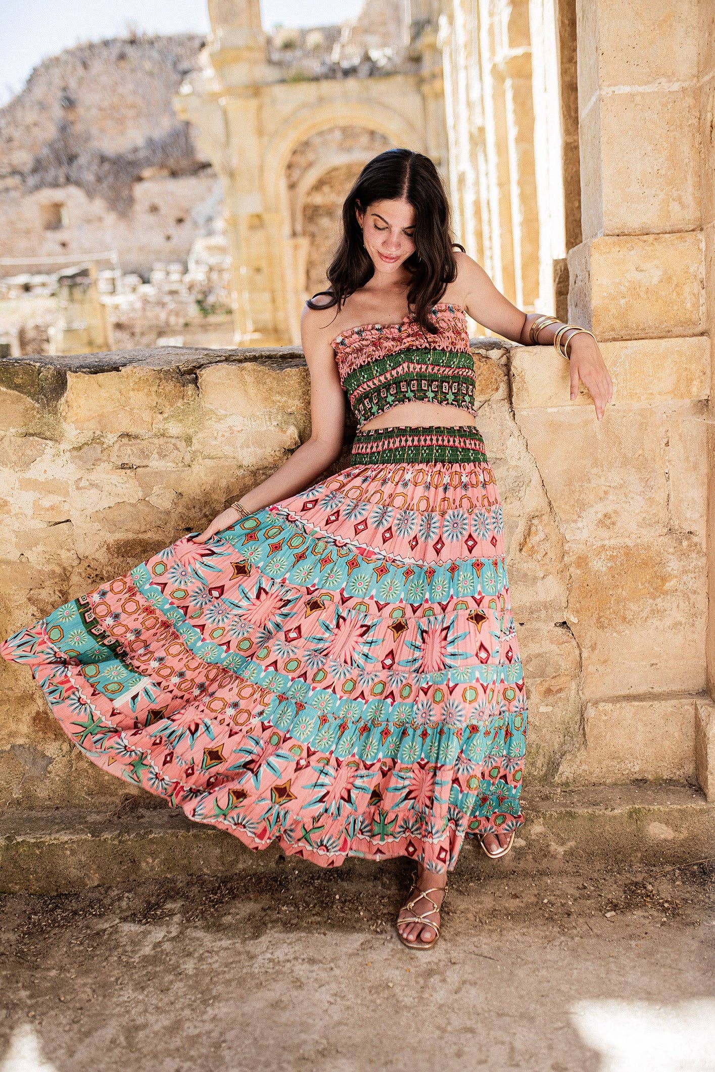 Piti Cuiti - Vente Ensemble haut et jupe - Femme - Ensemble jupe Goa Rosa2