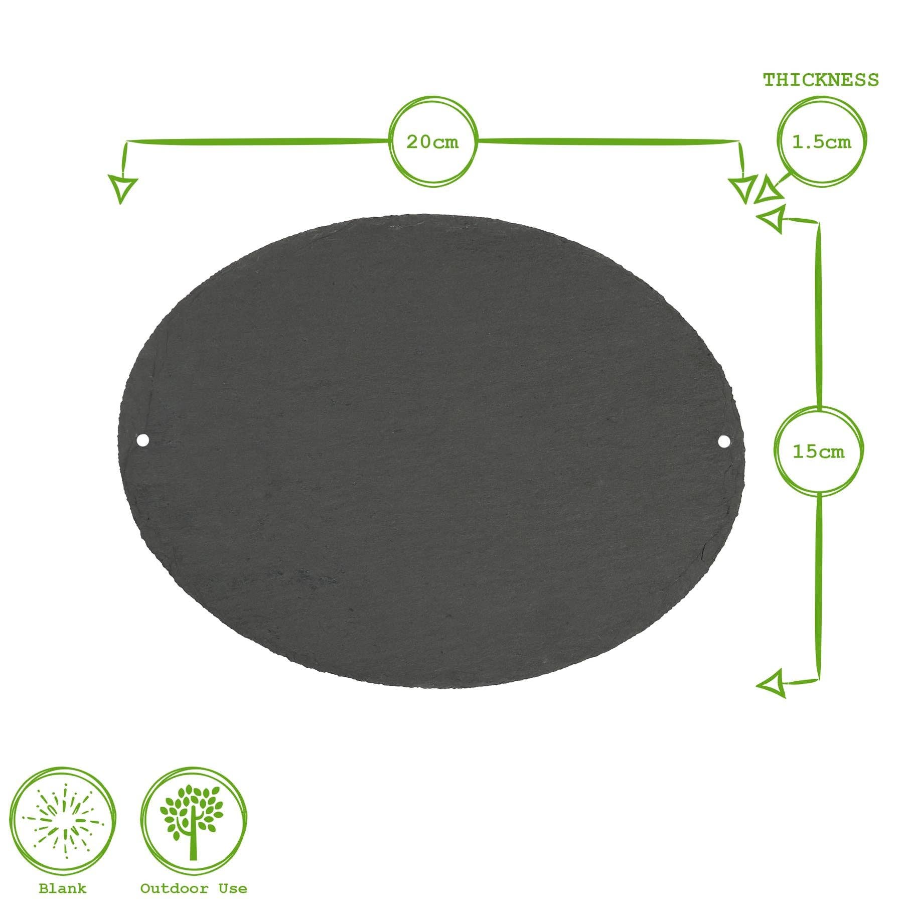 Rinkit Ltd – wholesale Outdoor sign – Oval Blank Slate House Sign - 20cm x 15cm3