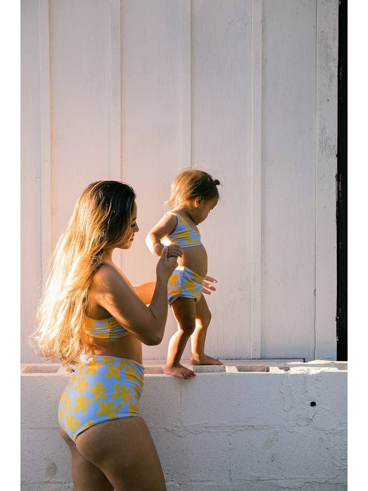 Women's Bikini Separates in Light Blue Plumeria for wholesale on Faire3