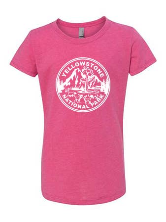 Flickor rosa med vit Yellowstone skjorta för wholesale av Montana Tees