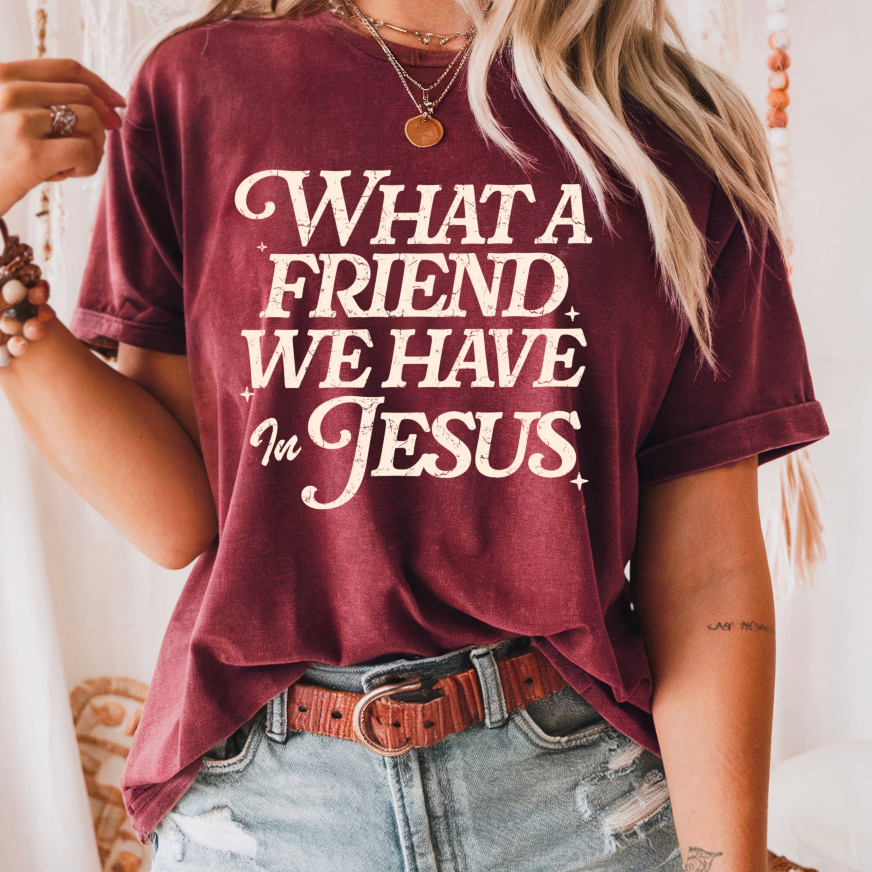 Shoppe SHC - Wholesale T-Shirt (Graphic) - Women's - What A Friend We Have In Jesus Graphic Tee |  Gildan16
